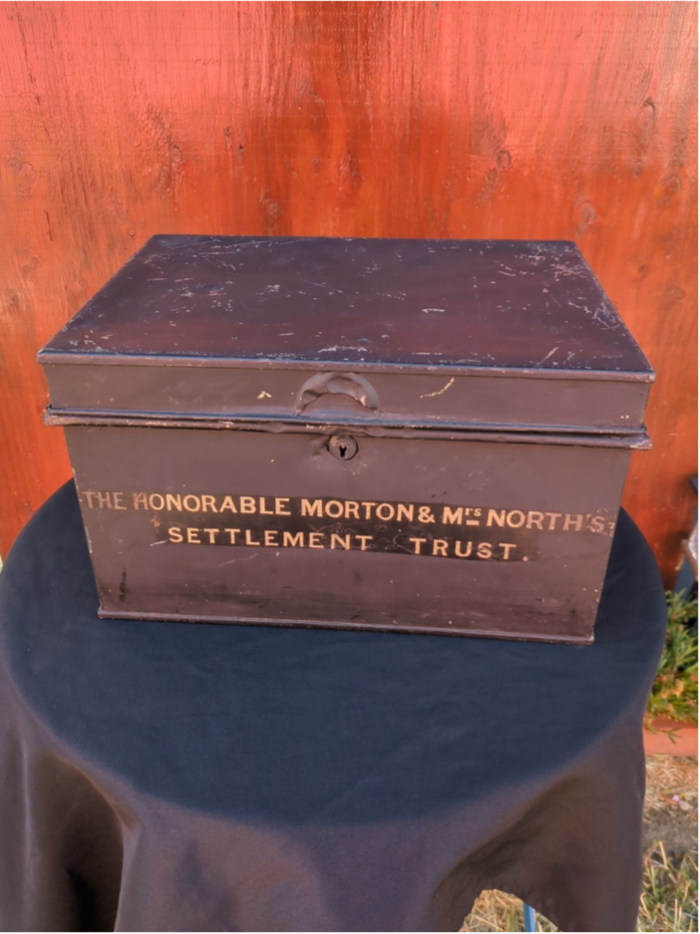 Antique Morton & Mrs North Settlement Trust Metal Box Late 19th Century